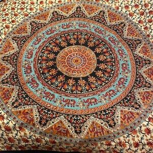 Floral elephant wall tapestry